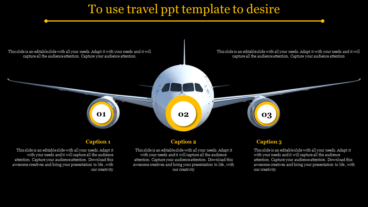 Free - Travel PPT Template Presentation With Dark Background